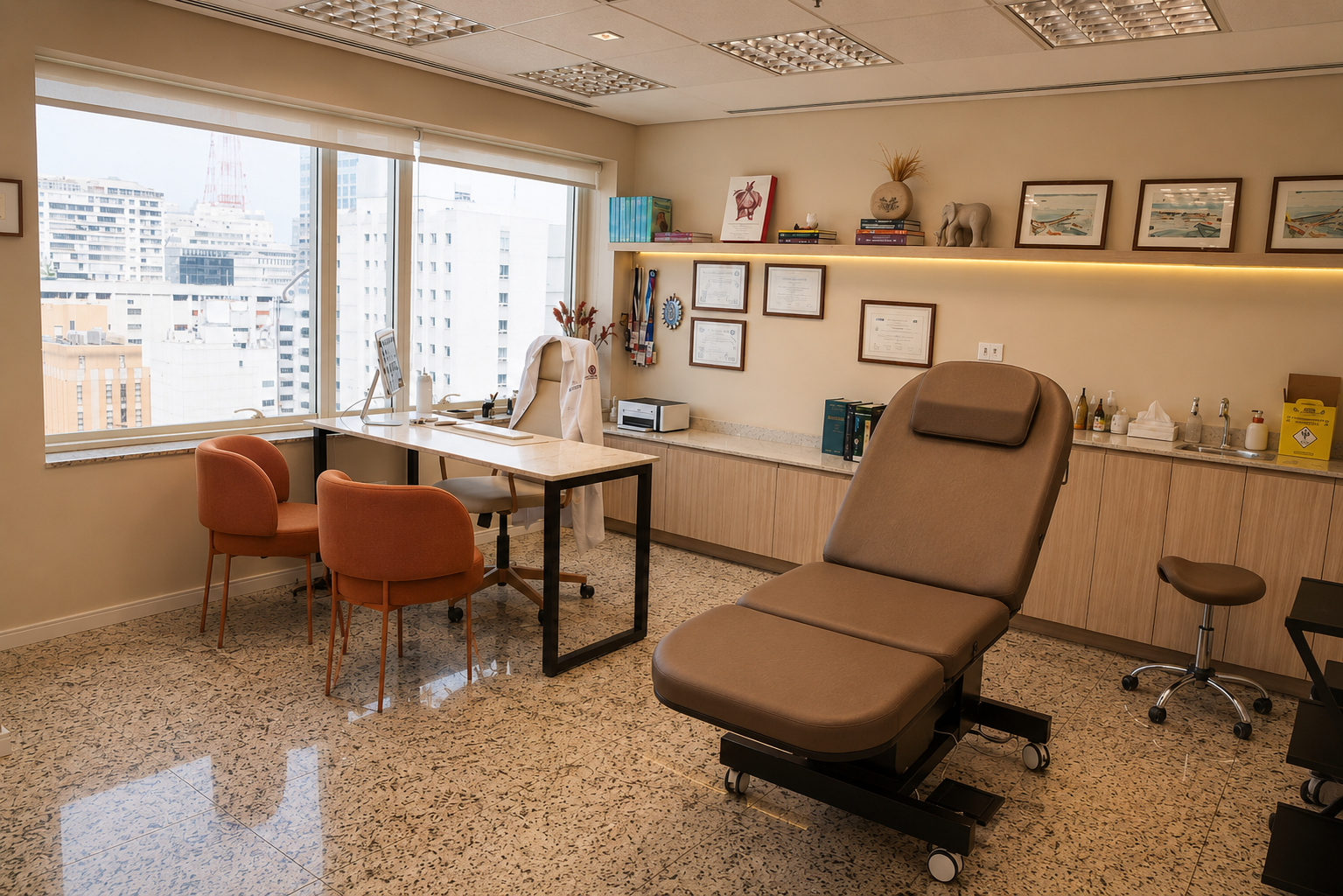 Consultório completo para procedimentos dermatológicos